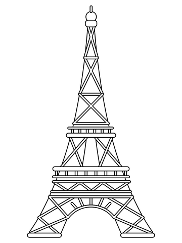 Eiffel Tower From Sightseeing Coloring Page